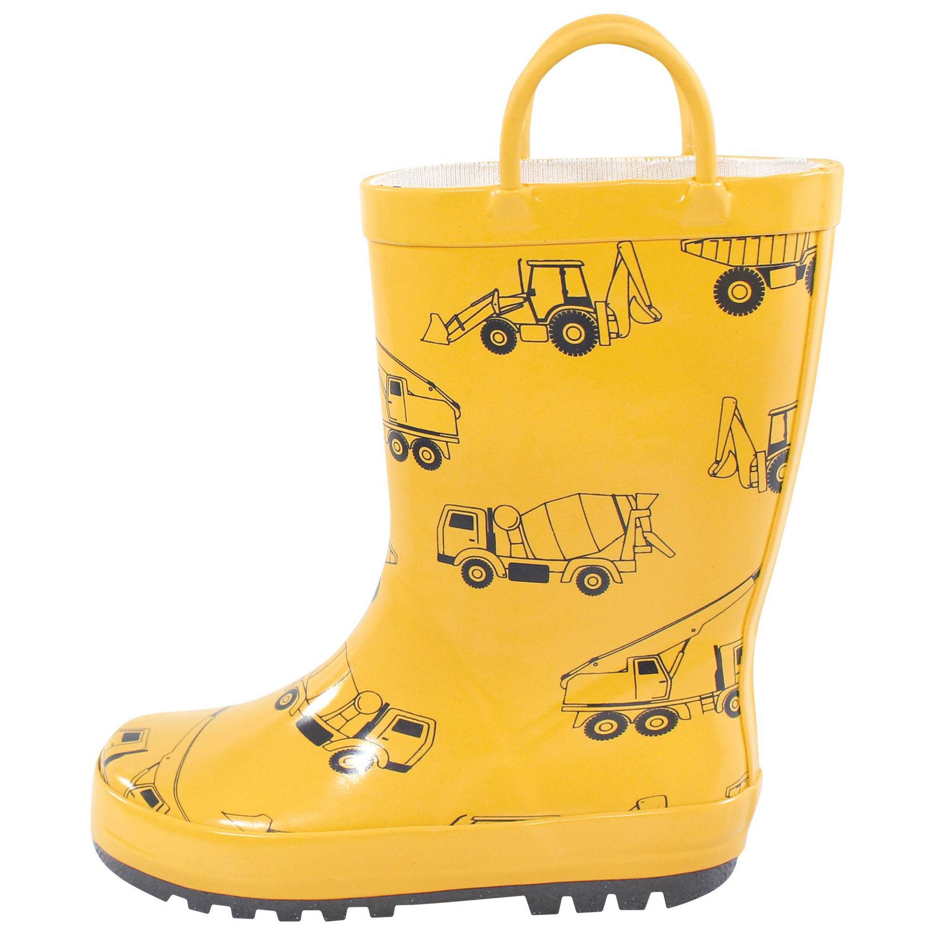 Hudson Baby Boys Rain Boots, Yellow Construction
