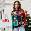 Womens Ugly Christmas Sweater Funny Santa Funny Xmas Holiday Party Knitted Pullover - 4 of 4