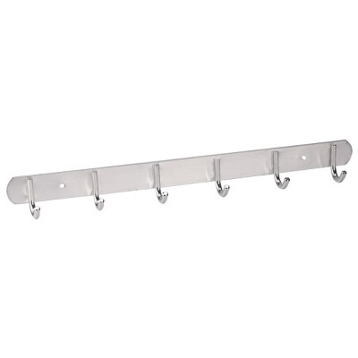 Unique Bargains Aluminum Wall Mounted Coat Hat Towel Clothes Robe Hooks and  Hangers Silver Tone 1 Pc