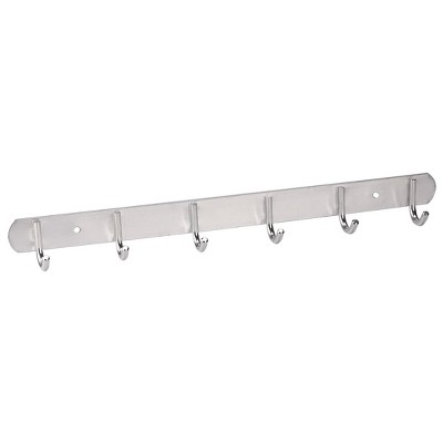 Unique Bargains Aluminum Wall Mounted Coat Hat Towel Clothes Robe Hooks and Hangers Silver Tone 1 PC