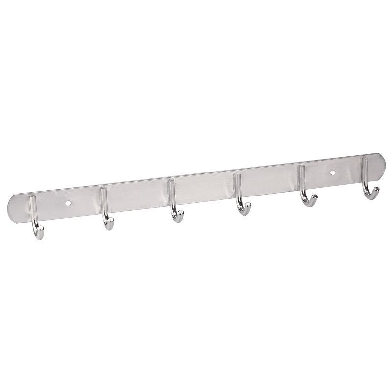 Unique Bargains Aluminum Wall Mounted Coat Hat Towel Clothes Robe Hooks and Hangers Silver Tone 1 Pc, 1 of 8