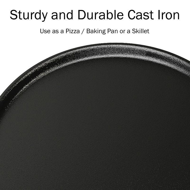 Hastings Home Cast Iron Pizza Pan With Handles - 14", 4 of 9