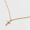 14K Sterling Silver Cubic Zirconia Cross Pendant Necklace - A New Day™ Gold - 4 of 4