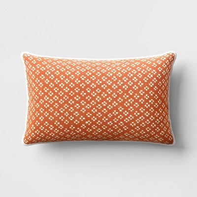Lumbar Block Print Throw Pillow Blue - Threshold™