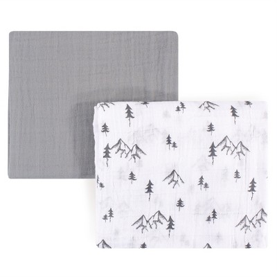 Yoga Sprout Baby Boy Cotton Muslin Swaddle Blankets, Mountain, One Size