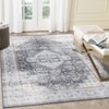 Washable Rugs & Vintage Area Rugs ¨C Non-Slip Oriental Floral Distressed Carpet (Stain-Resistant, Low Pile, Farmhouse Style, Blue) - 2 of 4