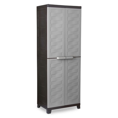 Sterilite Adjustable 4-Shelf Storage Cabinet With Doors, Gray