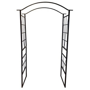 Elegance Garden Arch – Decorative Black Steel Outdoor Garden Archway (82" H × 46" W × 17.75" D) - 1 of 4