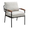 CAVINAS Modern Accent Chair with Wooden Arms,High-Density Foam Sitting Chair for Living Room,Bedroom,Office - 2 of 4