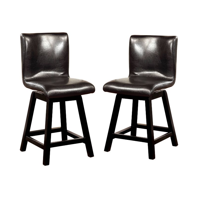 Set of 2 Bronswood&#160;Curved Body Swivel Counter Height Barstools Black - HOMES: Inside + Out, 1 of 5