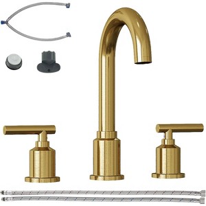Coucheta 8" Widespread Bathroom Faucets - Modern 3-Hole Design with Pop-Up Drain & 360° Swivel Spout, Available in Multiple Finishes - 1 of 4