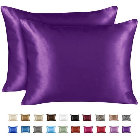 Silky Satin Pillowcase for Hair and Skin Queen Satin Pillowcase with Zipper  (Pillowcase Set of 2)