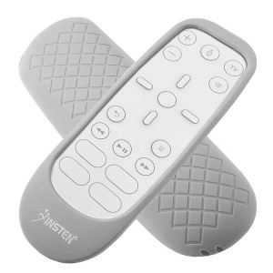 Insten Case For PS5 Media Remote Cover, Protective Silicone Skin Sleeve, Anti-Shock, Washable, Full Protection, Gray - 1 of 4
