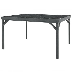 10' x 12' Outdoor Wooden Pergola, Grape Vine Gazebo with Concrete Anchors for Garden, Patio, Deck - 1 of 4