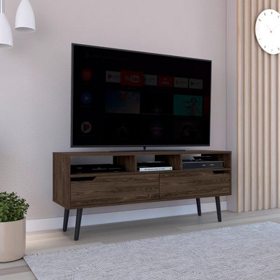 NicBex TV Stand Modern Entertainment Center with 2 Flexible Drawers Media Console with Open Shelves for Living Room