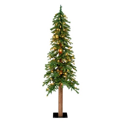 Vickerman 5' Natural Alpine Artificial Christmas Tree, Clear ...