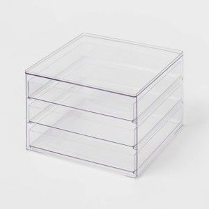 All Purpose 3 Drawer Storage Clear - Brightroom™: Acrylic Utility Bins, Universal Storage, 1352 Volume Capacity - 1 of 4