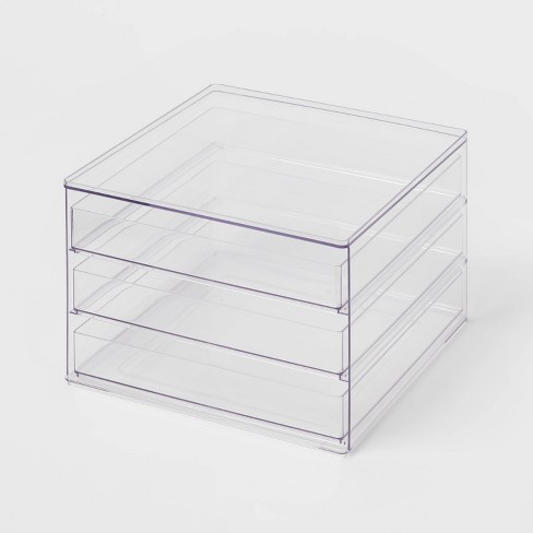 26 Pack Large Clear Plastic Drawer Organizer Trays, Acrylic Kitchen Drawer