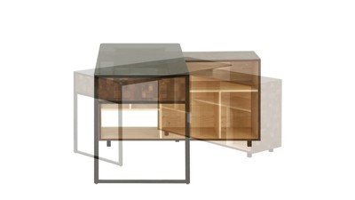 Elegant Rustic Oak L-Shaped Desk with Glass Top & Storage