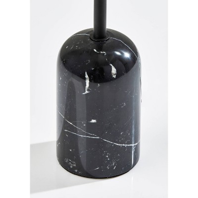 Dorsey Black Marble and Cotton LED Floor Lamp with Smart Touch