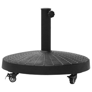 Outsunny 50 lbs. Umbrella Base, 20.5" Round Heavy Duty Umbrella Stand for 1.5" or 2" Umbrella Poles, Patio Market Stand, Black - 1 of 4