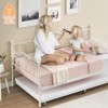 Twin Metal Daybed with Trundle, Heavy Duty Pull-Out Sofa Bed, Headboard & Easy Assembly, 500lbs Capacity - 4 of 4