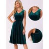 Allegra K Women's Sleeveless Velvet Elegant V Neck A Line Flowy Cocktail Party Midi Dress - 2 of 4