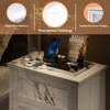 AMERLIFE Marble Nightstand Set of 2 with Drawers, Storage End Table for Bedroom with Hidden Door, White - 3 of 4