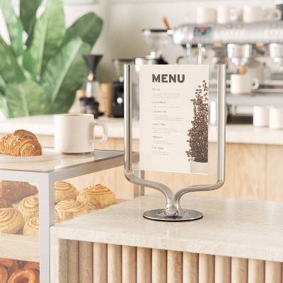 Wishbone Chrome Double-Sided Floating Tabletop Picture Frame