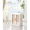 360° Rotating Jewelry Box with Clear Window, Vertical Organizer for Earrings, Bracelets, Necklaces & Rings, White - 2 of 4