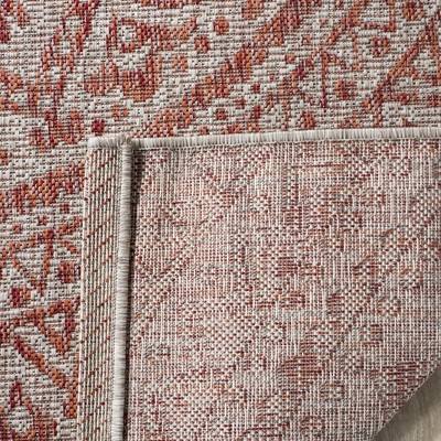 Safavieh Light Beige and Terracotta Square Indoor/Outdoor Rug