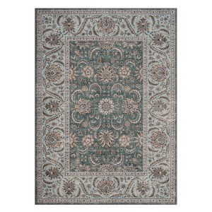 Vintage  Area Rugs Machine Washable Rug Stain Resistant Carpet Non-Slip Low Pile Carpet Mat for Hallway Kitchen Beige - 1 of 4