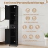 64.5" Bathroom Storage Cabinet with Adjustable Shelves, Door & Drawer for Bathroom, Living Room & Kitchen Organization - 4 of 4