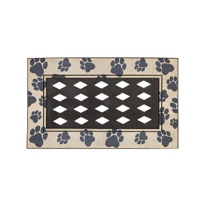 Evergreen Paw Print Flocked Sassafras Indoor Outdoor Switch Doormat Tray - 1 of 2