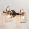 LNC Erharting Polished Gold and Ripple Glass Mason Jar Modern/Contemporary Vanity Lights, 1 Light/ 2 Light/3 Light/4 Light - 2 of 4