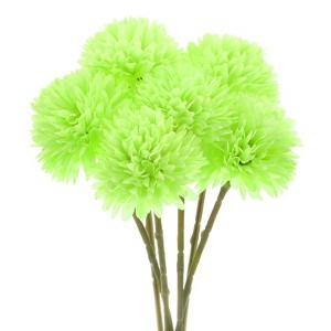 Unique Bargains Plastic Silk Durable Artificial Chrysanthemum Ball Flowers 11" - 1 of 4