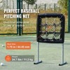 VEVOR 9 Hole Baseball Net, 28"x27" Softball Baseball Training Equipment, Heavy Duty Height Adjustable Trainer Aid with Strike Zone & 4 Ground Stakes - 3 of 4