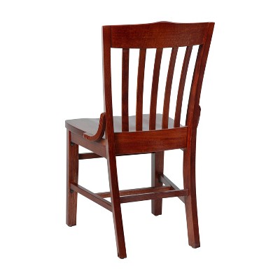 Elegant Mahogany Wood Vertical Slat Side Chair in Rich Brown
