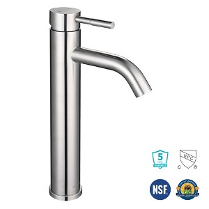 Yescom 12" Modern Bathroom Lavatory Vessel Sink Faucet Single Handle Brushed Nickel - 1 of 4