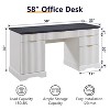 SinCiDo 58" Desk,Modern Grooved Computer Writing Desk,w/ 5 Drawers and 1 Adjustable Storage Cabinet,Desk for Study and Bedroom - 3 of 4