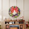 HOMCOM 36in Pre-Lit Christmas Wreath with 3D Red Bow, Christmas Wreath for Front Door with 11 Lighting Modes, 140 LED Lights - 3 of 4