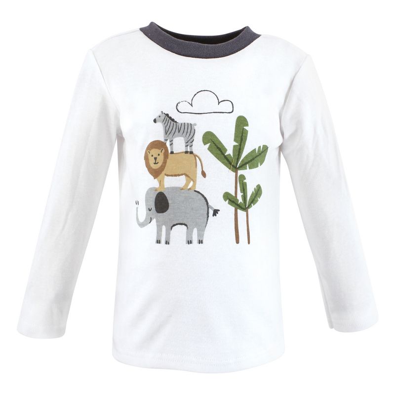 Hudson Baby Infant and Toddler Boy Long Sleeve T-Shirts, Safari Adventure, 4 of 8