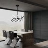 PAKOKULA Modern 8-Light Black Linear Dimmable Sputnik Integrated LED Pendant Light for Living room - 4 of 4