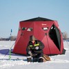 Outsunny 4 Person Insulated Ice Fishing Shelter 360-Degree View, Pop-Up Portable Ice Fishing Tent with Carry Bag, Two Doors and Anchors, Red - 3 of 4