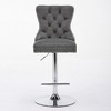 Velvet Bar Stools Set of 2 with Adjustable 25-33" Height, 360¡ã Swivel, Tufted Back, and Chrome Base for Home, Pub, or Kitchen Island - 2 of 4