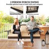 3 Person Wicker Hanging Outdoor Patio Porch Swing Bench with Cup Holders, Cushions, and Chains - 4 of 4