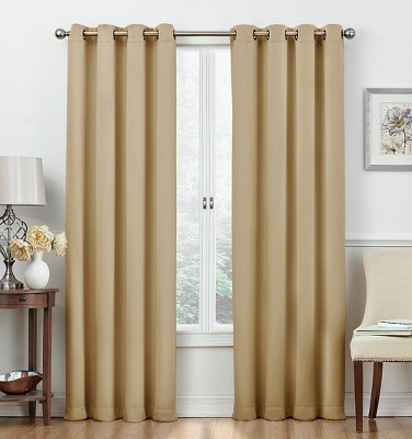 GoodGram 2 Pack Hotel Thermal Grommet 100% Blackout Window Curtain Panels