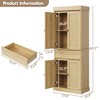 Pantry Storage Cabinet with Drawer, Rattan Pantry Cabinet, Freestanding Kitchen Cupboard - 2 of 4