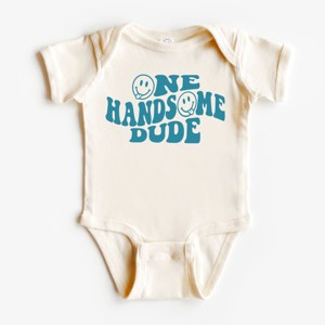 The Juniper Shop One Handsome Dude Baby Bodysuit - 18mo - Natural - 1 of 2