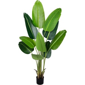Tree City 5 Ft Artificial Bird of Paradise Plant–Fake Tropical Palm Tree with Pot,Realistic Faux Banana Leaf Plant for Indoor&Outdoor Decor - 1 of 4